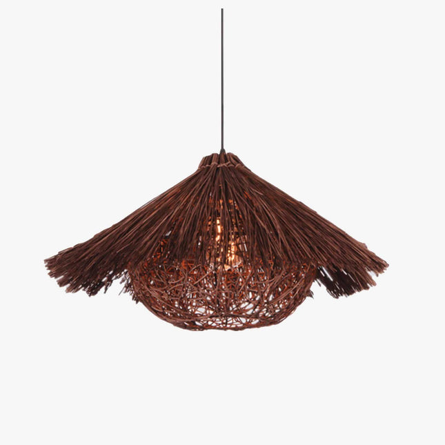 Suspension conique en rotin bambou
