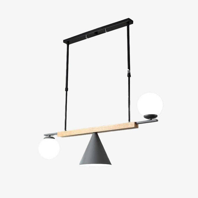 Suspension design à LED avec boules en verre et abat-jour triangle Loft