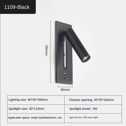 Applique murale LED 3W avec port USB intégrée 110-240V — LZ4X9P2