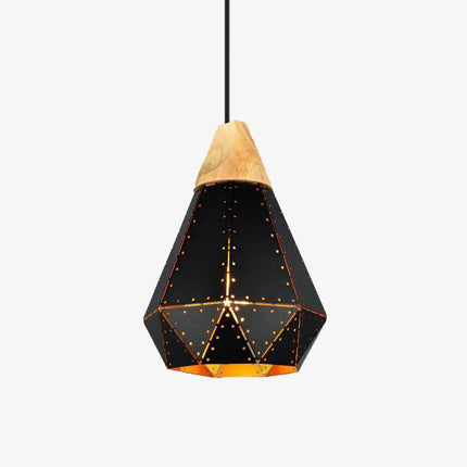Suspension LED en bois Vintage