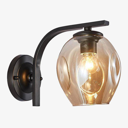 Applique murale LED en métal avec abat-jour en verre soufflé style Loft — LZ4P9X