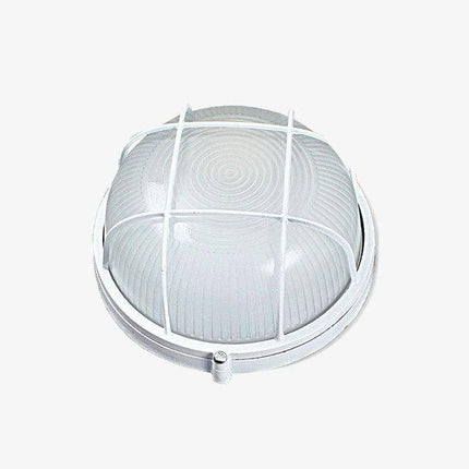 Plafonnier LED rond extérieur avec grille blanche — LZ4X9J