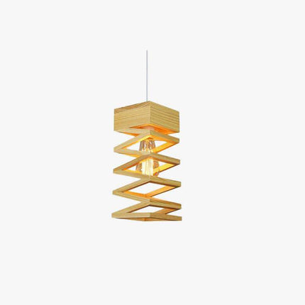 Suspension LED design en forme de ressort en bois — LZ4X9P2