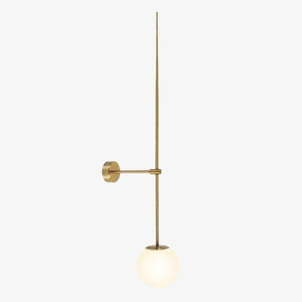 Applique murale LED avec tube doré et globe en verre blanc — LZ4X9P2