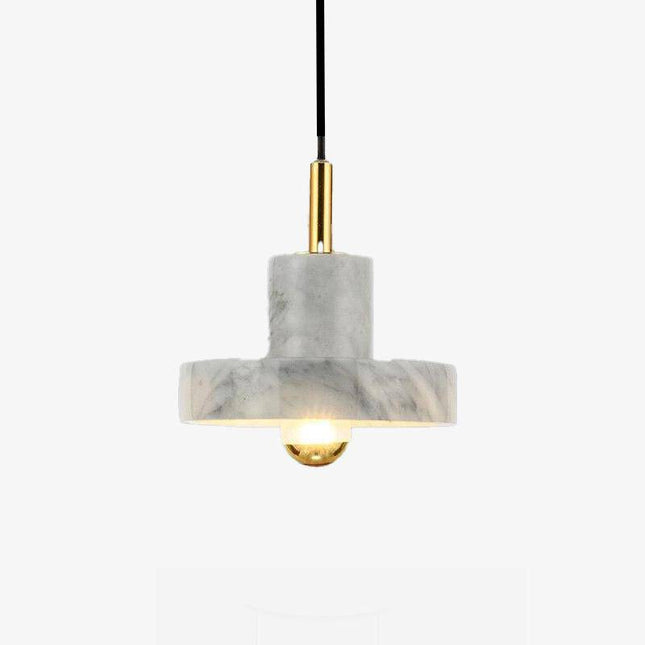 Suspension en marbre blanc à LED avec abat-jour design