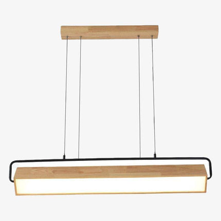 Lustre suspension LED moderne allongé en bois — LZ4X9T2