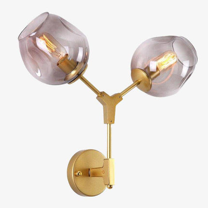 Applique murale LED avec deux abat-jours en verre trempé pour intérieur — LZ4X9Q2