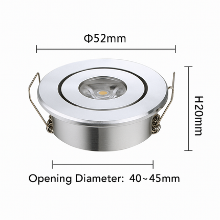 Lot de 6 spots LED encastrables dimmables 3W et 1W en aluminium 52mm — LZ4X9M