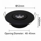 Corps argenté / Blanc froid 6000K / 1W non dimmable