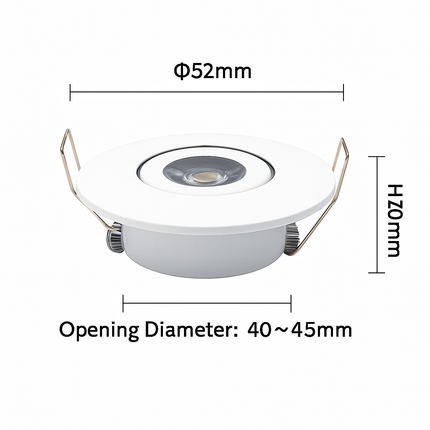 Lot de 6 spots LED encastrables dimmables 3W et 1W en aluminium 52mm — LZ4X9M