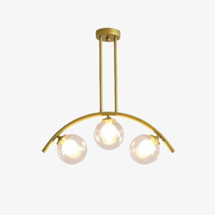 Lustre LED doré à bras arrondi et boules en verre — LZ4G7X