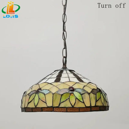 Lustre Tiffany feuilles pour éclairage créatif de café et restaurant — LZ4X9B