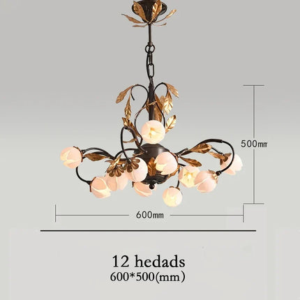 Lustre antique avec abat-jour tulipe en verre — LZ4X9P