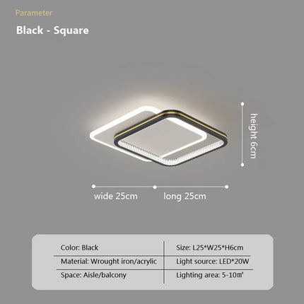 Plafonnier LED moderne avec télécommande pour salon et couloir — LZQ7X2F
