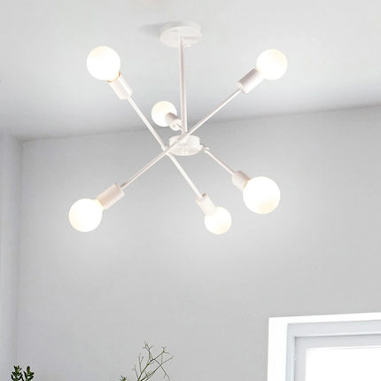 Plafonnier LED En Métal blanc à branches 6 lampes