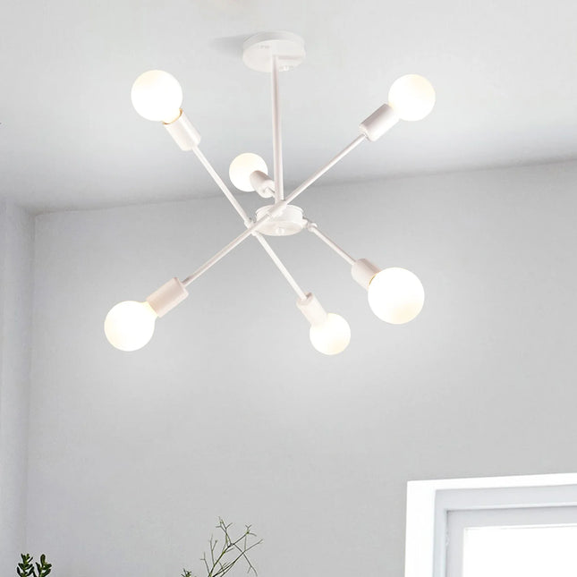 Plafonnier LED blanc en métal à 6 branches — LZ4F9X