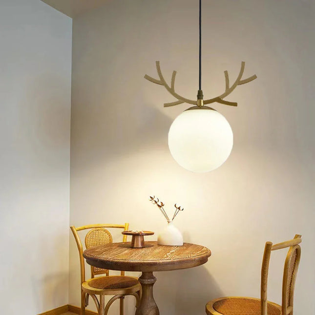 Suspension vintage en verre avec finition plaqué or — LZ4X9M2