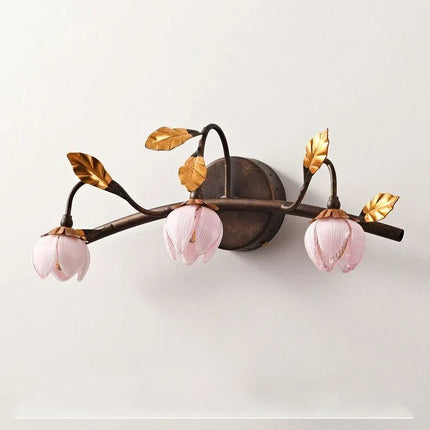 Lustre antique avec abat-jour tulipe en verre — LZ4X9P