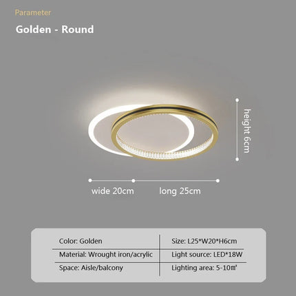 Plafonnier LED moderne avec télécommande pour salon et couloir — LZQ7X2F