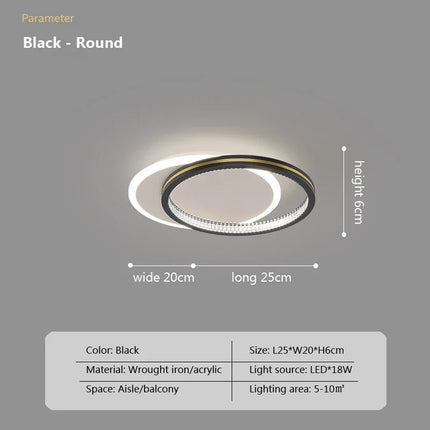 Plafonnier LED moderne avec télécommande pour salon et couloir — LZQ7X2F