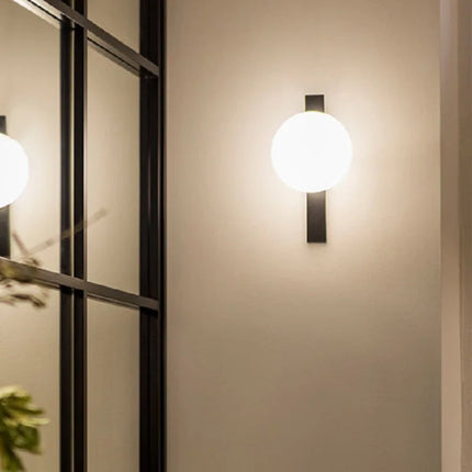 Applique murale noire moderne à orbe allongée pour salon et escalier — LZ4QJ7M