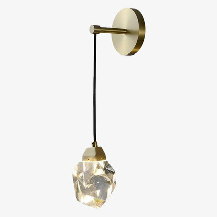 Applique murale design à LED avec verre en pierre de cristal Loft