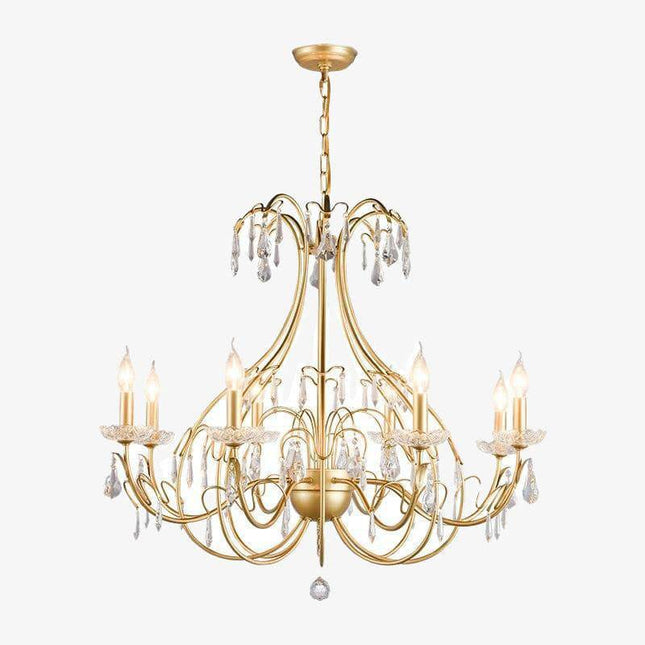 Lustre baroque doré LED avec ampoule en verre cristal rétro — LZ4X9Q2