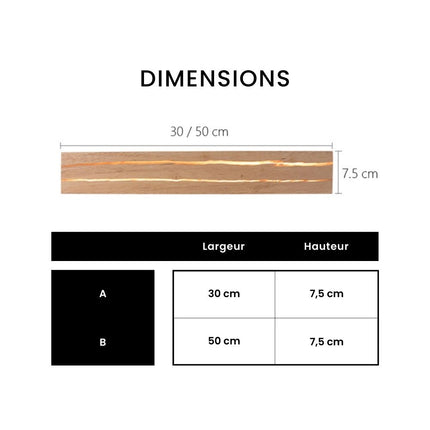 Applique murale LED rectangulaire en bois style scandinave — LZ4X9T2