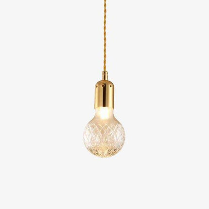 Lustre suspension doré en métal et verre cristal LED — LZ4X7Q