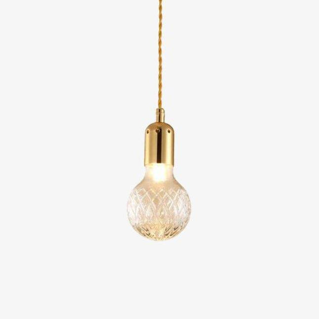 Lustre suspension doré en métal et verre cristal LED — LZ4X7Q