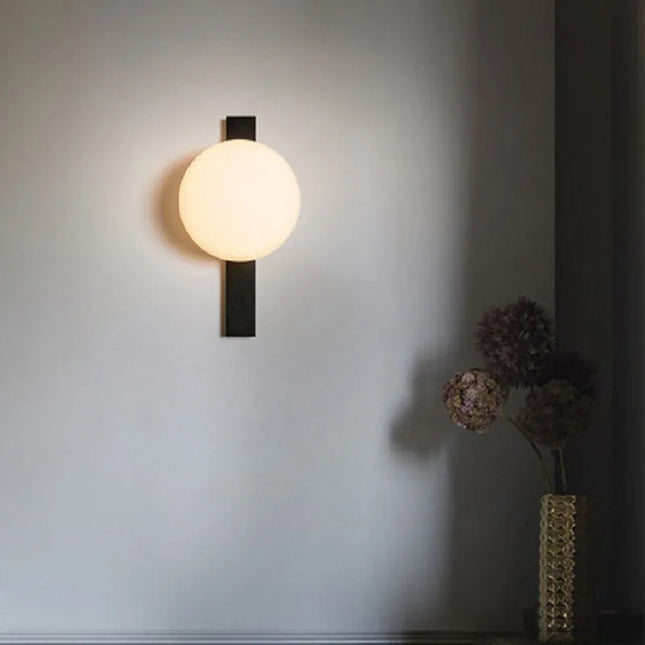 Applique murale noire moderne à orbe allongée pour salon et escalier — LZ4QJ7M