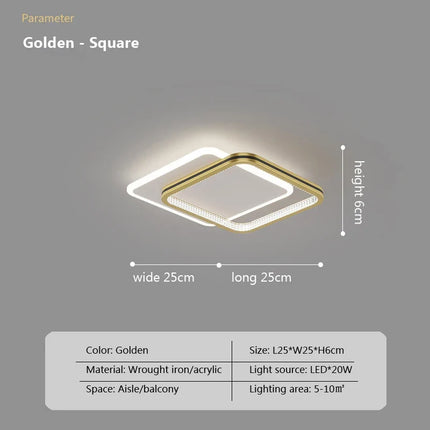 Plafonnier LED moderne avec télécommande pour salon et couloir — LZQ7X2F