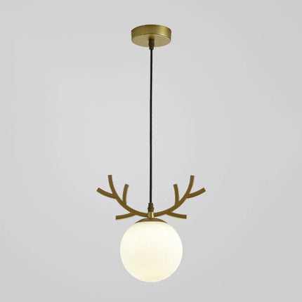 Suspension vintage en verre avec finition plaqué or — LZ4X9M2