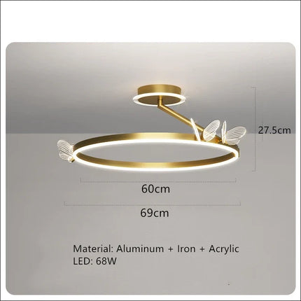 Plafonnier LED moderne avec papillons en verre Mikela — LZ4P9XQ