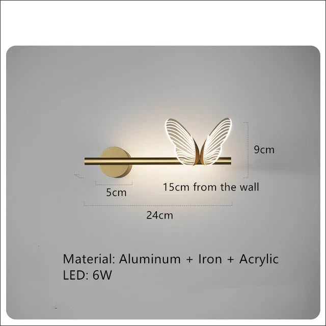 Applique murale LED moderne avec papillons en verre Mikela — LZ4Q7N2