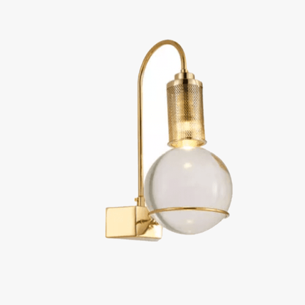 Applique murale LED design ampoule dorée avec boule en cristal — LZ4X9QJ
