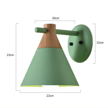 Applique murale moderne avec abat-jour conique en bois Alode — LZ4X9T