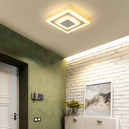 Plafonnier LED design en métal forme circulaire ou carrée Davis — LZ4X9Q