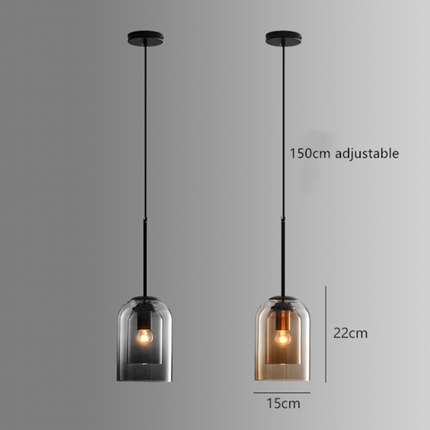 Suspension double verre fumé au design arrondi — LZ4X9J