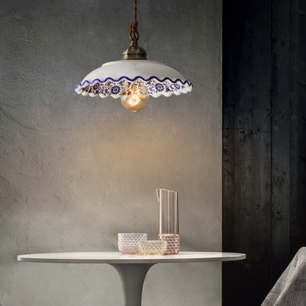 Suspension LED moderne avec abat-jour en céramique blanc Riya — LZ4X9P2