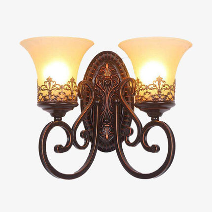 Applique murale rétro en métal avec abat-jour en verre — LZ4X9T2