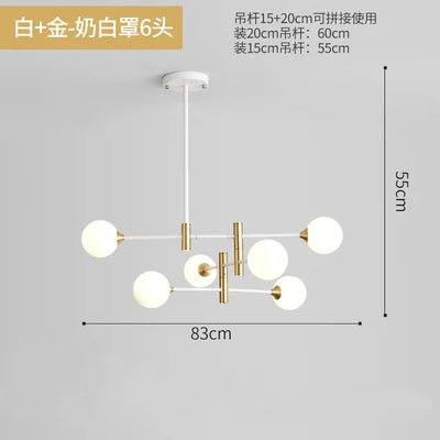 Lustre suspension en verre moderne à forme géométrique nordique — LZ4X9P