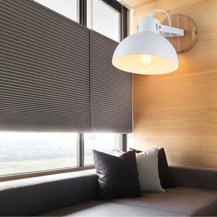 Applique murale industrielle nordique en bois avec lampe E27 LED — LZ4X9M2