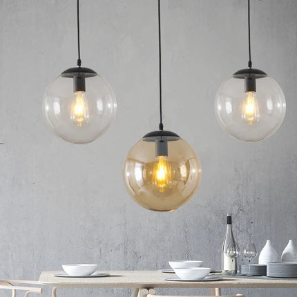 boule de verre suspension lumières rétro loft industriel led suspension