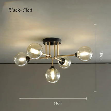 Lustre suspension en verre avec éclairage décoratif contemporain — LZ4X9T2
