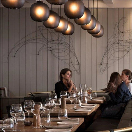 Suspension industrielle rétro en verre fumé pour intérieur — LZ4P9XQ