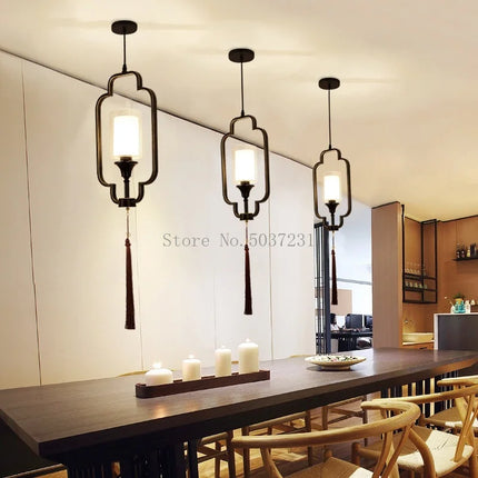 Lustre suspendu moderne chinois avec éclairage LED intégré — LZ4X9P2