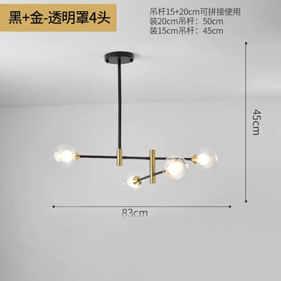 Lustre suspension en verre moderne à forme géométrique nordique — LZ4X9P