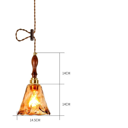Suspension réglable style japonais bois et cuivre vintage — LZ4X9T2