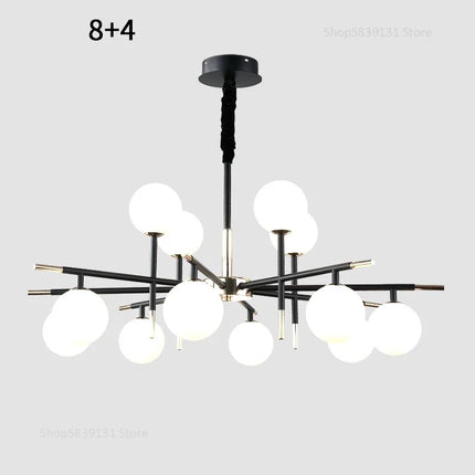 Lustre nordique en fer avec boule de verre LED pour restaurant — LZ4P9XQ